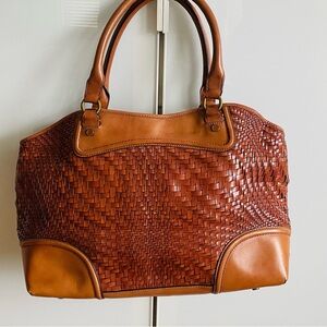 Cole Haan Elegant large Brown Woven Leather Tote